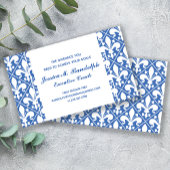 Elegant Fleur de Lys Executive Blue en White Visitekaartje