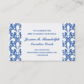 Elegant Fleur de Lys Executive Blue en White Visitekaartje (Voorkant)