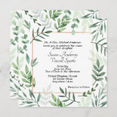 Elegant Flora and Fauna Lijst Wedding Invitations Kaart (Voorkant / Achterkant)