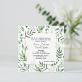 Elegant Flora and Fauna Lijst Wedding Invitations Kaart (Staand voorkant)
