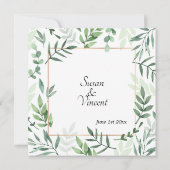 Elegant Flora and Fauna Lijst Wedding Invitations Kaart (Achterkant)