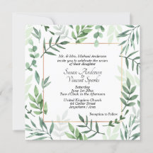 Elegant Flora and Fauna Lijst Wedding Invitations