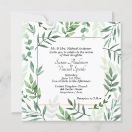Elegant Flora and Fauna Lijst Wedding Invitations Kaart