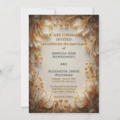 Elegant Flora Design Wedding Invitation Kaart (Voorkant)