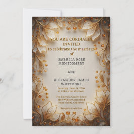 Elegant Flora Design Wedding Invitation Kaart