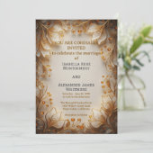 Elegant Flora Design Wedding Invitation Kaart (Staand voorkant)
