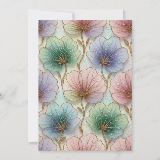 Elegant Flora Design Wedding Invitation Kaart (Achterkant)