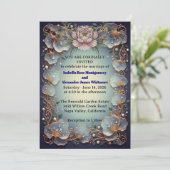 Elegant Flora Design Wedding Invitation -  Kaart (Staand voorkant)
