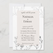 Elegant Flora Wedding Invitation Kaart (Voorkant)
