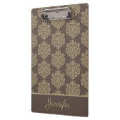 Elegant floraal chique gouden damast patroon klembord (Links)