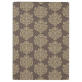 Elegant floraal chique gouden damast patroon klembord (Achterkant)
