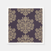 Elegant floraal chique gouden damast patroon servet (Voorkant)