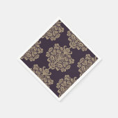 Elegant floraal chique gouden damast patroon servet (Hoek)