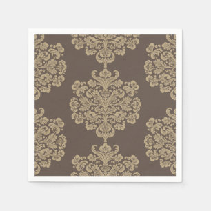 Elegant floraal chique gouden damast patroon servet