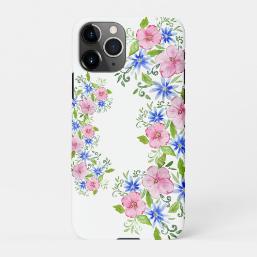 Elegant floraal decoratiepatroon iPhone hoesje (Achterkant)