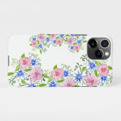 Elegant floraal decoratiepatroon iPhone hoesje (Achterkant horizontaal)