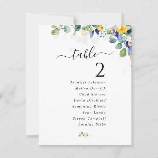 Elegant floraal geel wit blauw Zitschema (Voorkant)