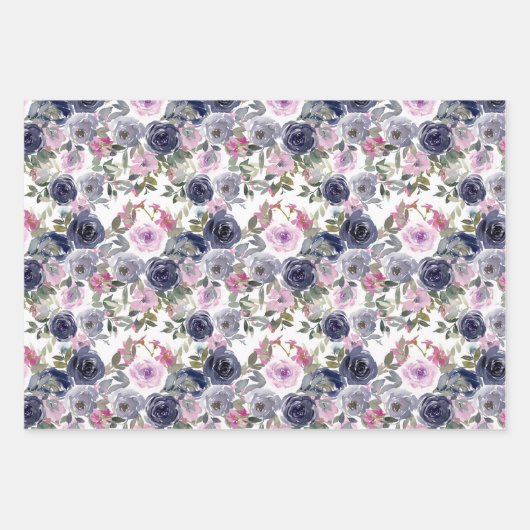 elegant floraal getild patroon inpakpapier vel (Voorkant 2)