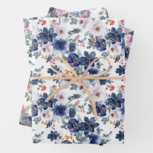 elegant floraal getild patroon inpakpapier vel (In situ)