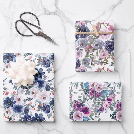 elegant floraal getild patroon inpakpapier vel (Voorkant)