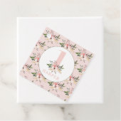 Elegant floraal roze verjaardagsfeestje bedankjes labels (In situ)