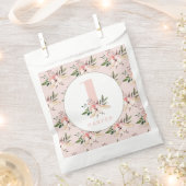 Elegant floraal roze verjaardagsfeestje bedankzakje (Geknipt)