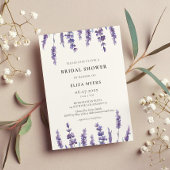 Elegant floraallavender Bridal doucheuitnodiging Briefkaart