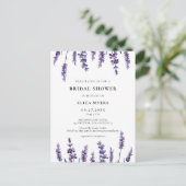 Elegant floraallavender Bridal doucheuitnodiging Briefkaart (Staand voorkant)