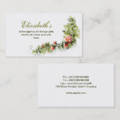 elegant floraalroze wit visitekaartje (Voorkant / Achterkant)