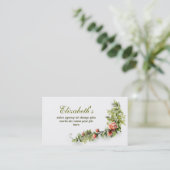 elegant floraalroze wit visitekaartje (Staand voorkant)