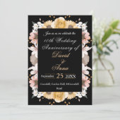 Elegant floral10th Wedding Anniversary Invitation  Kaart (Staand voorkant)