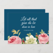 Elegant Floral 1 Corinthians 16: 14 Briefkaart (Voorkant / Achterkant)