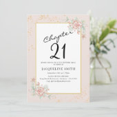 Elegant Floral 21ste verjaardag Kaart (Staand voorkant)