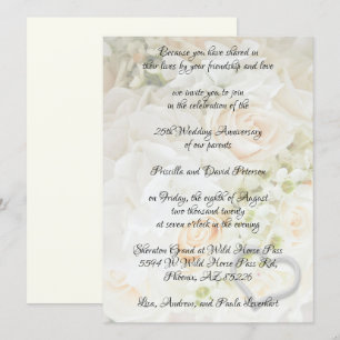 Elegant Floral 25th Jubileum Celebration Kaart