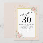 Elegant Floral 30ste verjaardag Kaart (Voorkant / Achterkant)