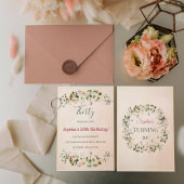 Elegant Floral 30th Birthday Invitation Kaart