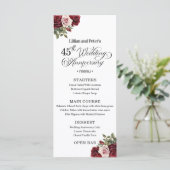 Elegant Floral 45th Wedding Anniversary Menu (Staand voorkant)