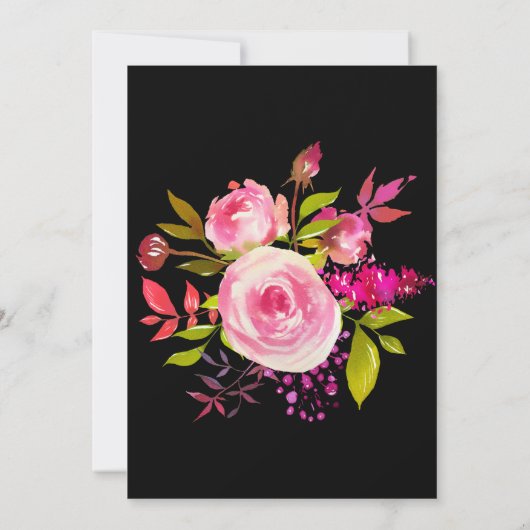 Elegant Floral 50 & Fabulous Birthday Invitation Save The Date (Achterkant)