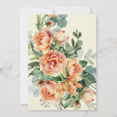 Elegant Floral 50th Birthday Party Invitation Kaart (Achterkant)