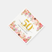 Elegant Floral 50th Wedding Anniversary Servet (Hoek)