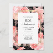 Elegant Floral 50th Wedding Jubileum Kaart (Voorkant)