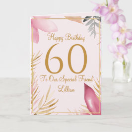 Elegant Floral 60th Birthday Card Kaart