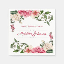 Elegant Floral 60th Birthday Party Classy Custom