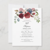 Elegant Floral 60th Birthday Party Kaart (Voorkant)