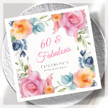 Elegant Floral 60th Birthday Party Servet<br><div class="desc">Maak van je 60ste verjaardagsfeestje een geweldig evenement om te onthouden met deze prachtige waterverf bloemenservetten! Met een prachtig lente bloemenrandontwerp en elegante roze kalligrafie belettering, zijn deze servetten perfect voor het toevoegen van een vleugje verfijning aan uw viering. De strakke witte achtergrond zorgt ervoor dat het kleurrijke bloemenontwerp echt...</div>