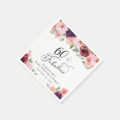 Elegant Floral 60th Birthday Party Servet (Hoek)