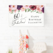 Elegant Floral 60th Birthday Party Spandoek (Insitu)