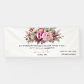 Elegant Floral 60th Happy Birthday Banner (Horizontaal)