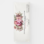 Elegant Floral 60th Happy Birthday Banner (Verticaal)