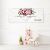 Elegant Floral 60th Happy Birthday Banner (Insitu)